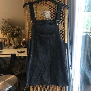 Black corduroy overall dress